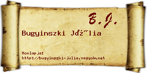 Bugyinszki Júlia névjegykártya